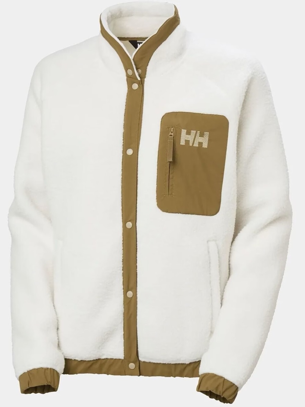 Helly Handen Imperial Pile Snap Fleece Jacket - Small - NWT - White Teddy Sherpa